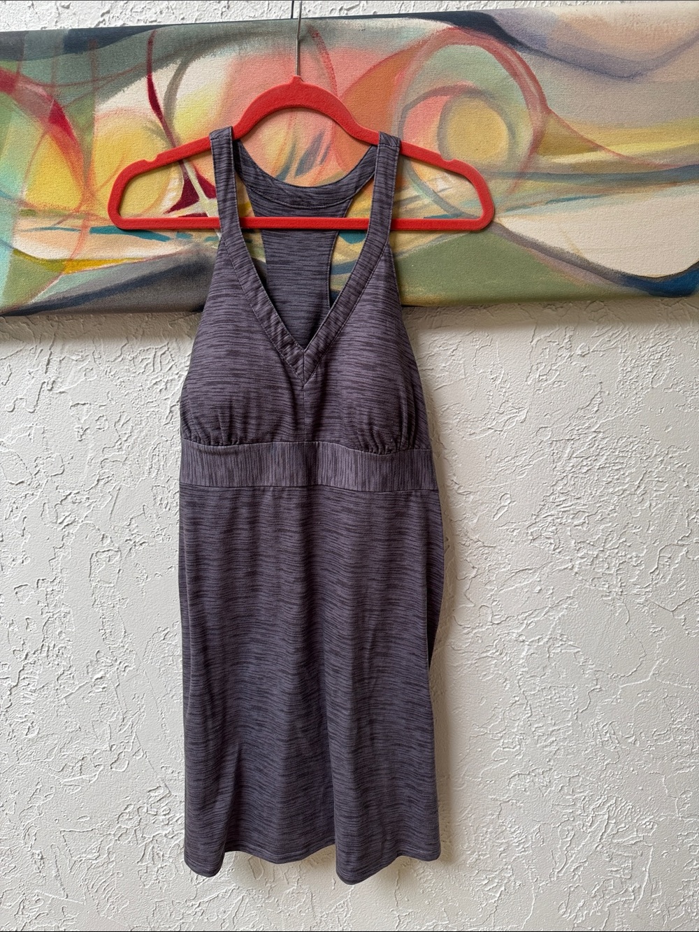 Women’s Gray Racerback Tank Top Dress With Padded Cups
